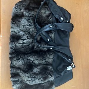 B makowski faux fur shoulder bag